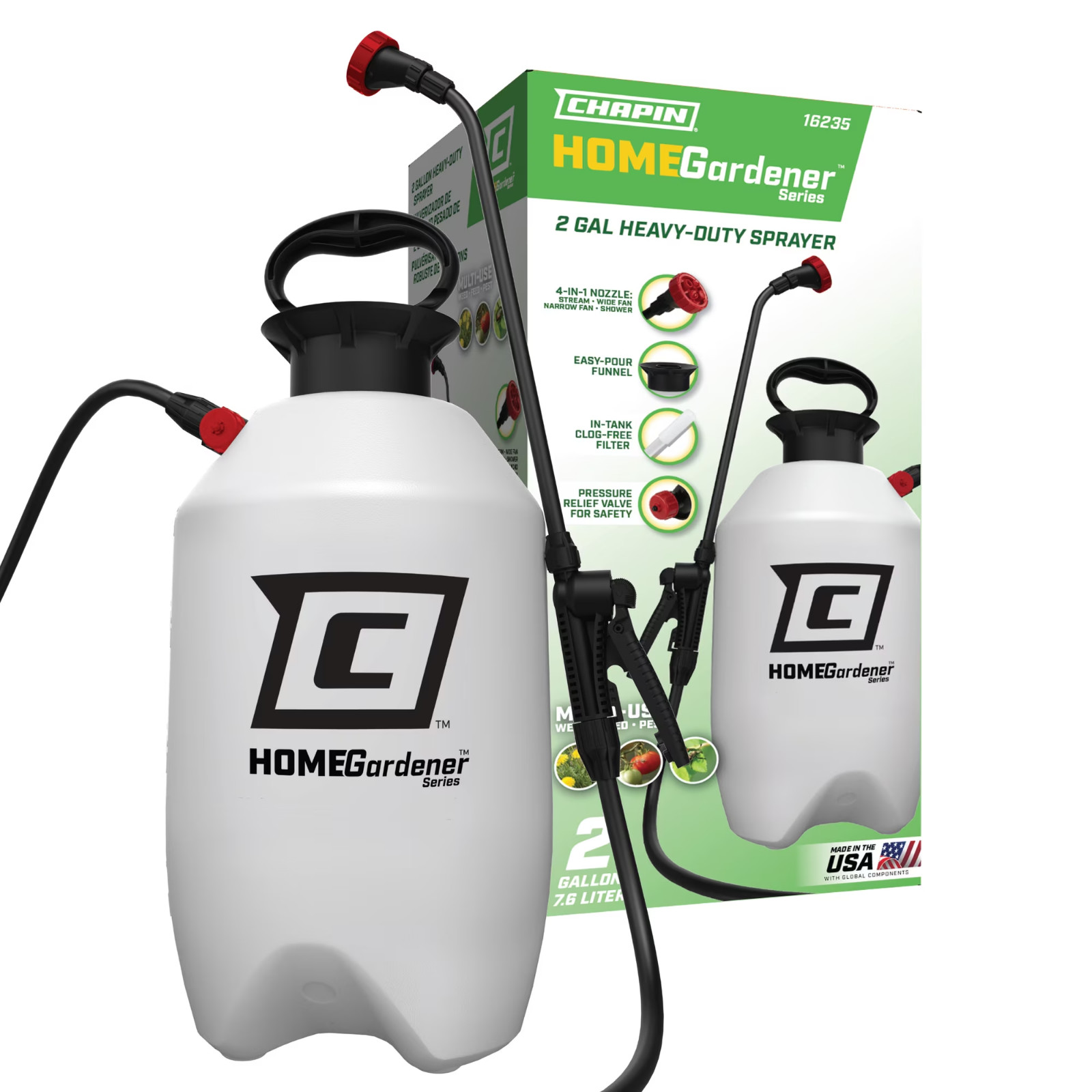 Chapin 2 Gallon Pump Sprayer Surespray 34 Inch Hose for Fertilizer Weed Pest
