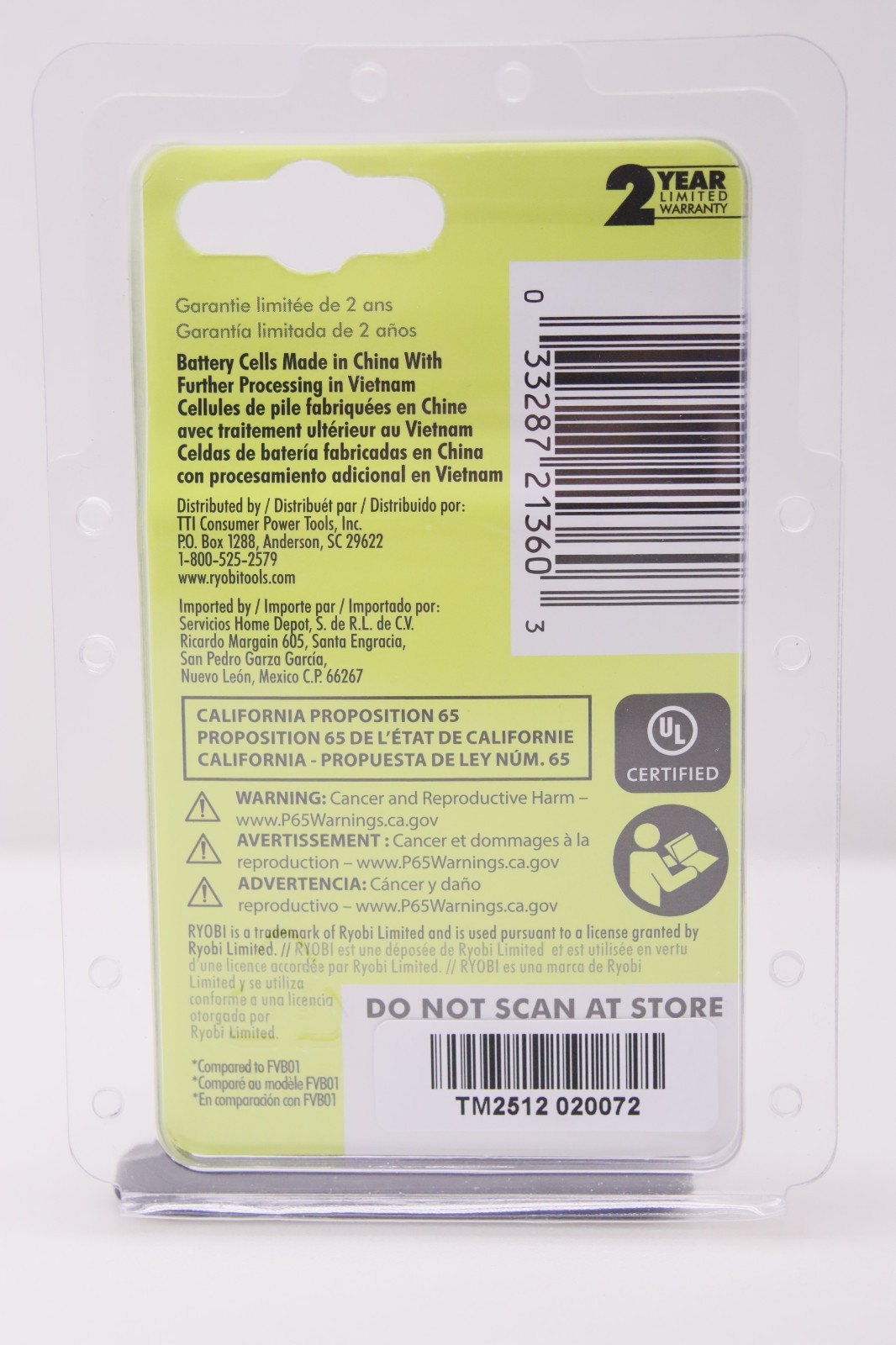 Ryobi FNB01 USB Lithium 3.0 Ah Lithium-ion Rechargeable Battery 2 Pack Brand New