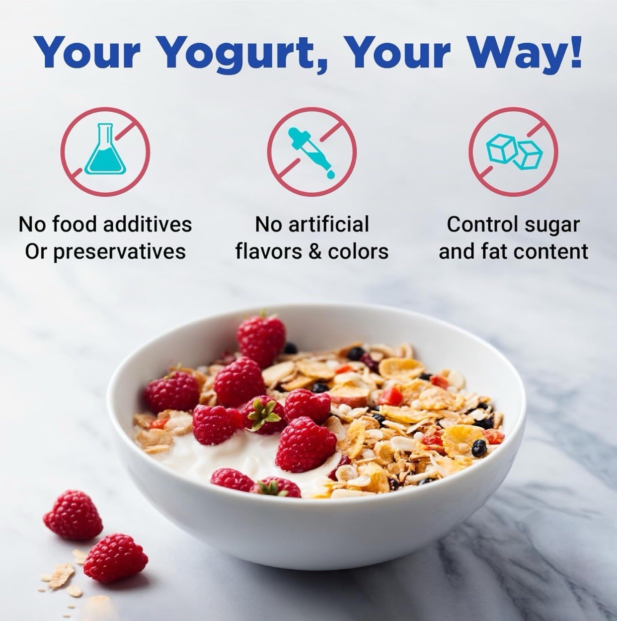 Ultimate Probiotic Yogurt Maker with Adjustable Temperature & Time (2 bowls)