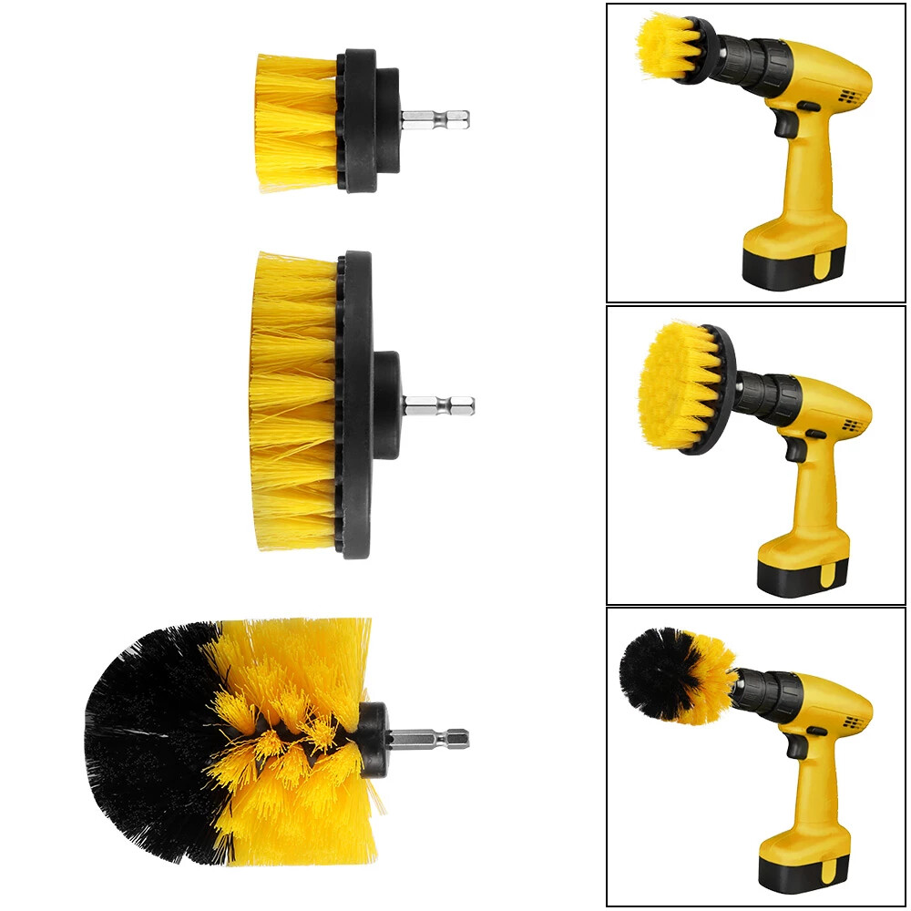 3PCS Drill Brush Power Scrubber Drill Attachments For Carpet Tile Grout Cleaning