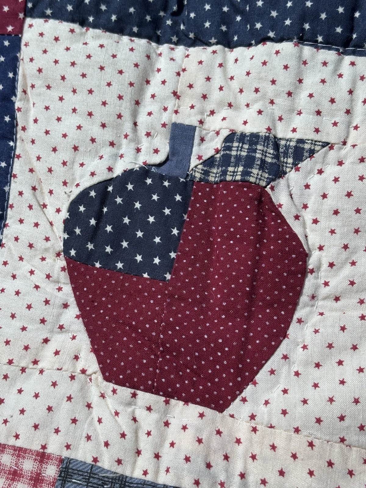 Patriotic Patchwork Crib Quilt, Multicolor, Rectangular, Unisex Baby & Toddler