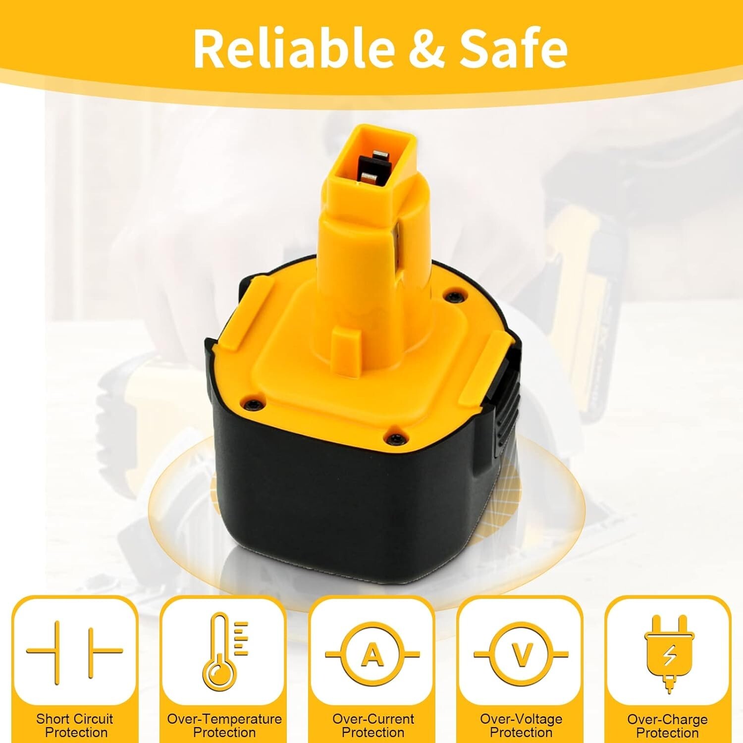 2Pack For DeWalt 9.6V 3.6Ah Battery DW9061 DE9036 DE9061 DE9062 DW926/Charger