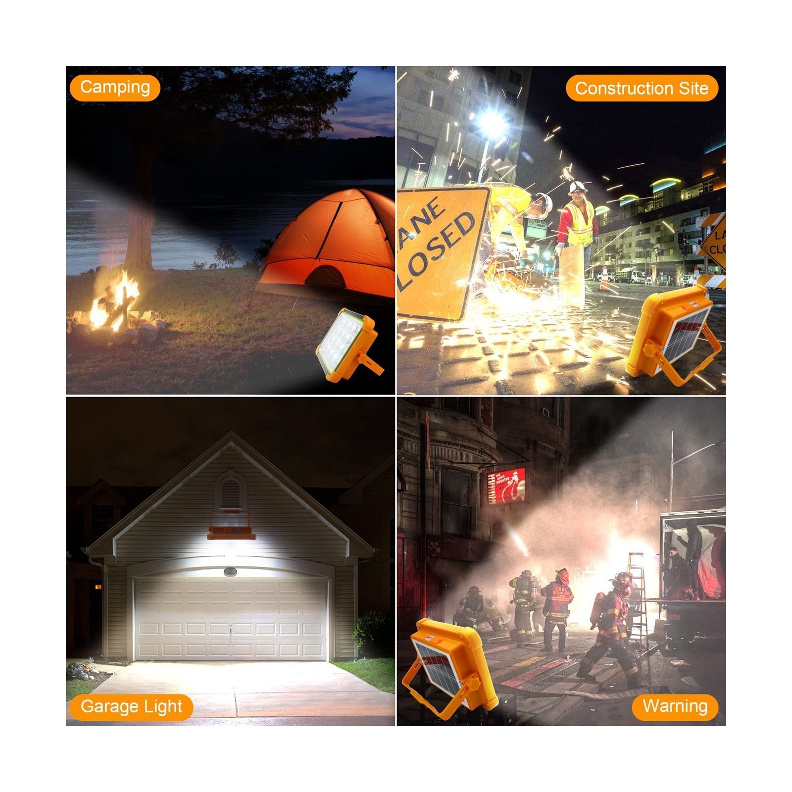 2Pack 288LED Solar Work Light Rechargeable Portable Flood Light for Camping 650W