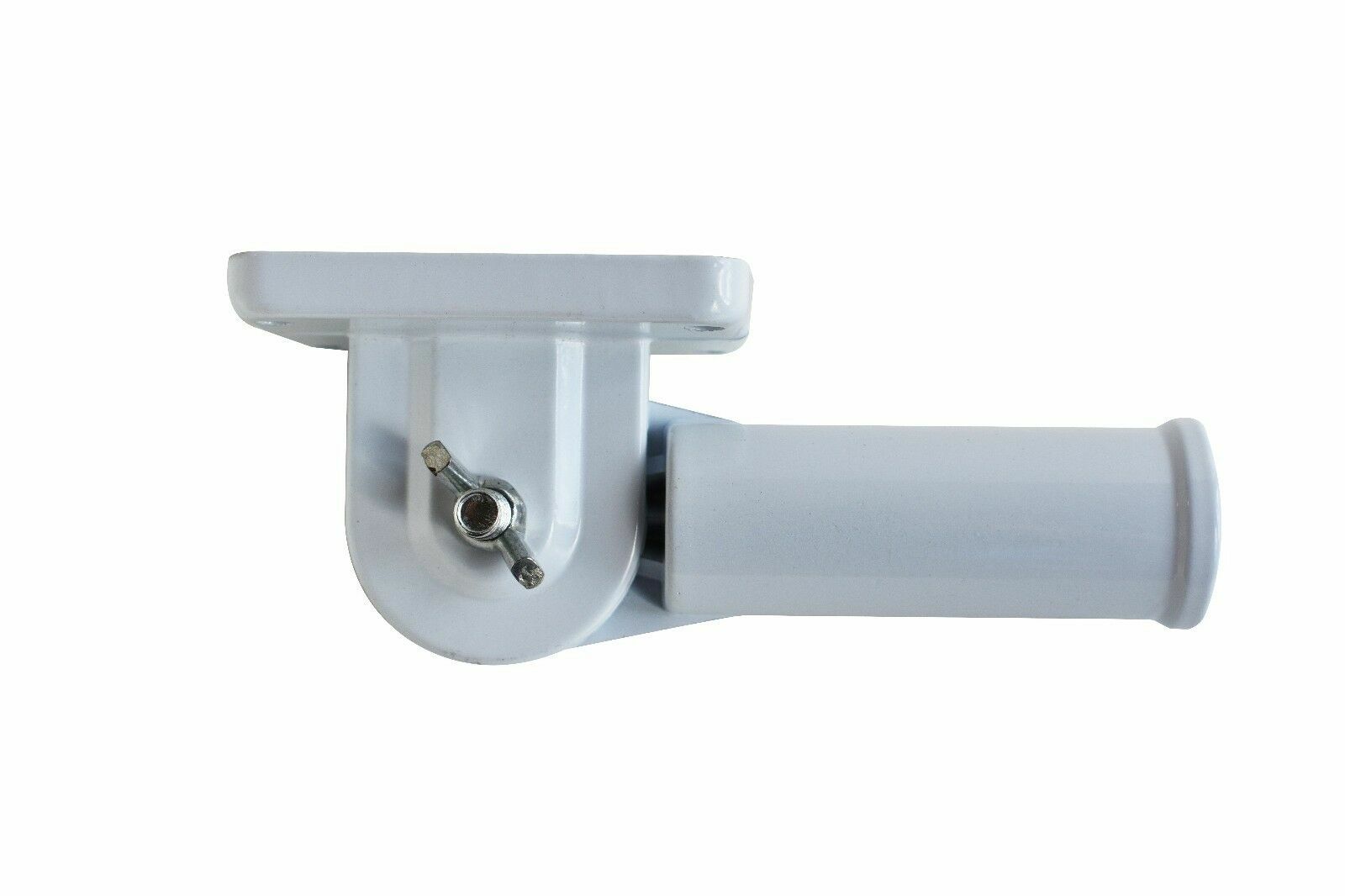 Wall Mount Flag Pole Bracket Heavy-Duty Aluminum with Adjustable Design (White)