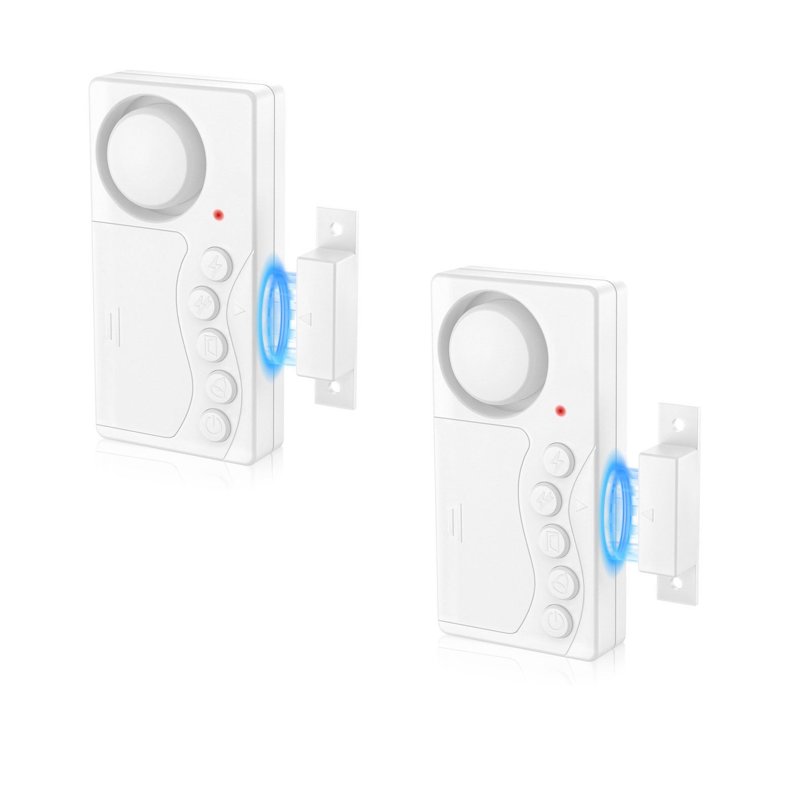 Loud 108dB Door Security Alarm 3/15/30/60S Delay 3Volumes 4Modes Anti-Theft 2PCS