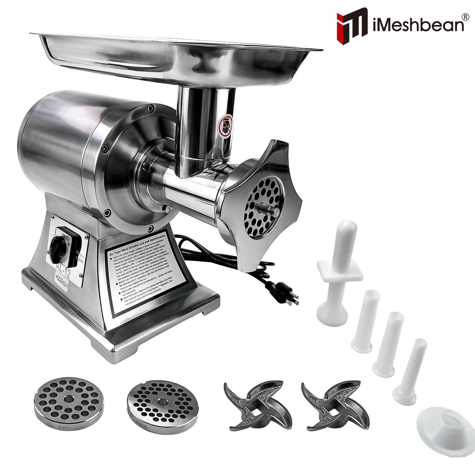 3200W Electric Meat Grinder Heavy Duty Commercial Sausage Maker Mincer Stuffer