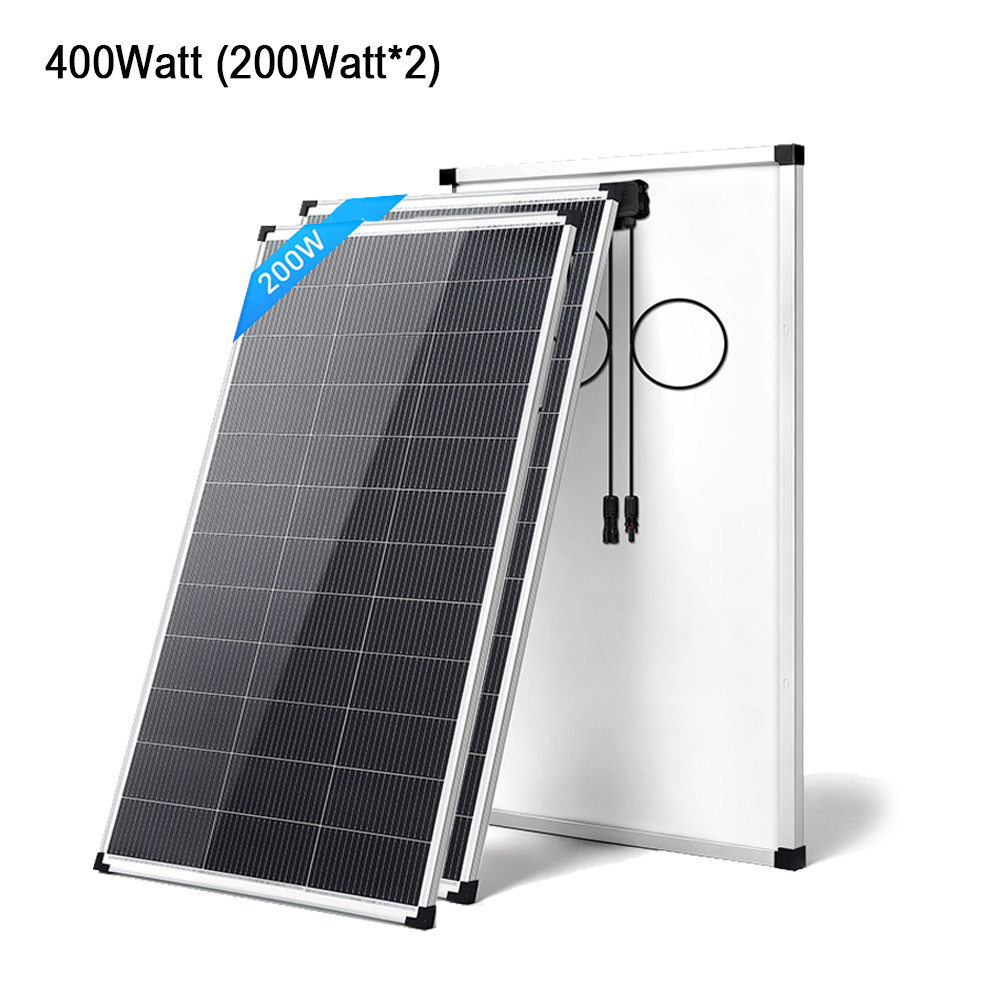 400W Solar Panel (200W*2)18V Mono Power RV Home Boat Camping Off-Grid Battery US