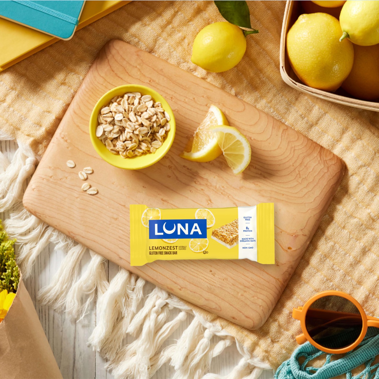 LUNA Bar – LemonZest Flavor – Gluten Free 12 Count (Pack of 1), Lemon Zest