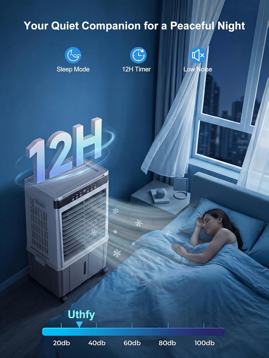 2026 Upgraded 3000 CFM Swamp Cooler, Evaporative Air Cooler with 6 Gal Detachabl