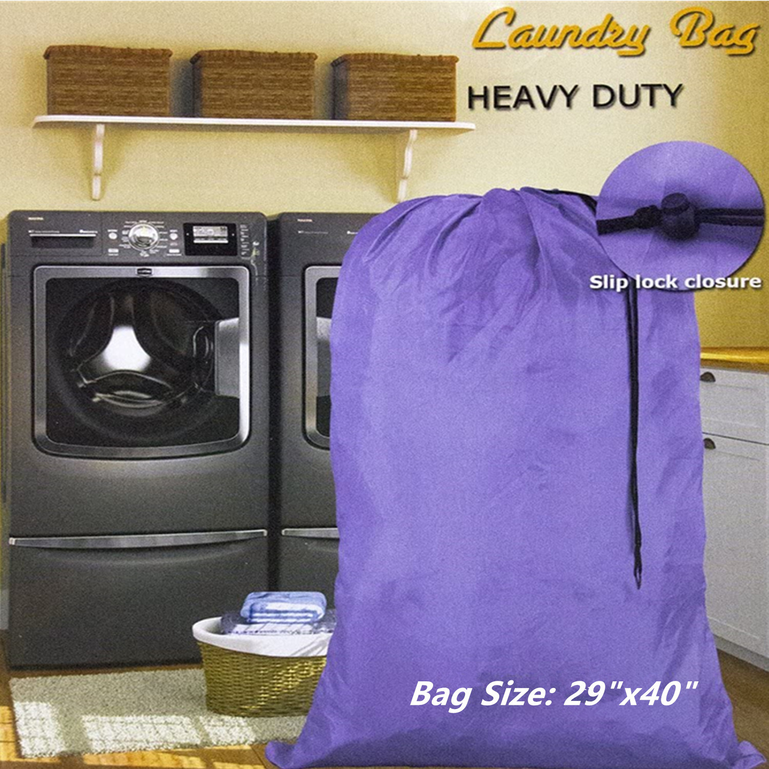 Extra Large 29″ X 40″ Nylon Washable Laundry Bag, Heavy Duty Hamper Drawstring