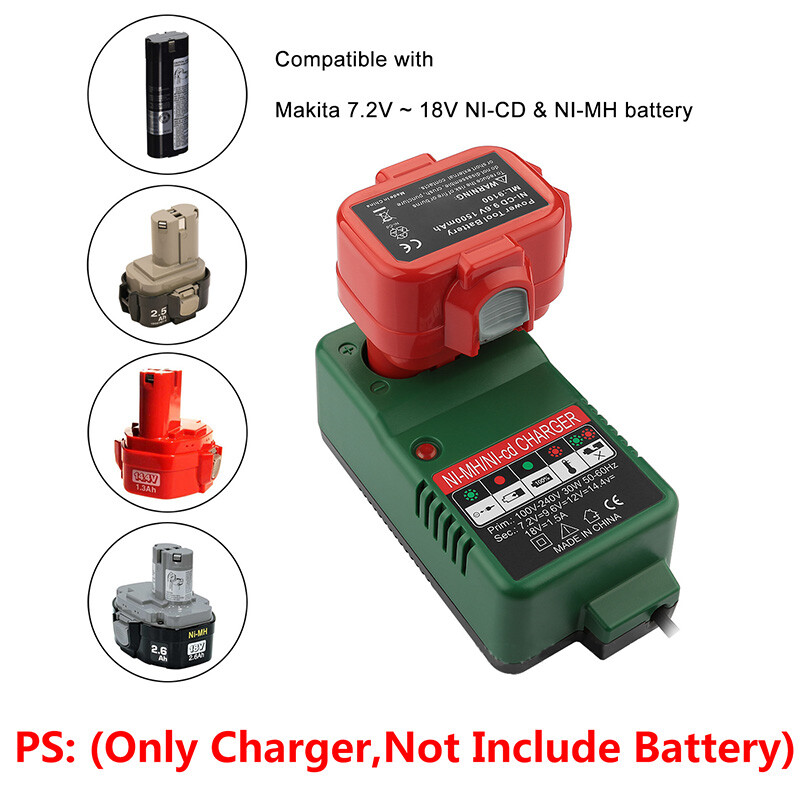 Replacement MAKITA 7.2V~18V Ni-CD/Ni-MH Tools Battery 1.5Ah Charger (NO Battery)