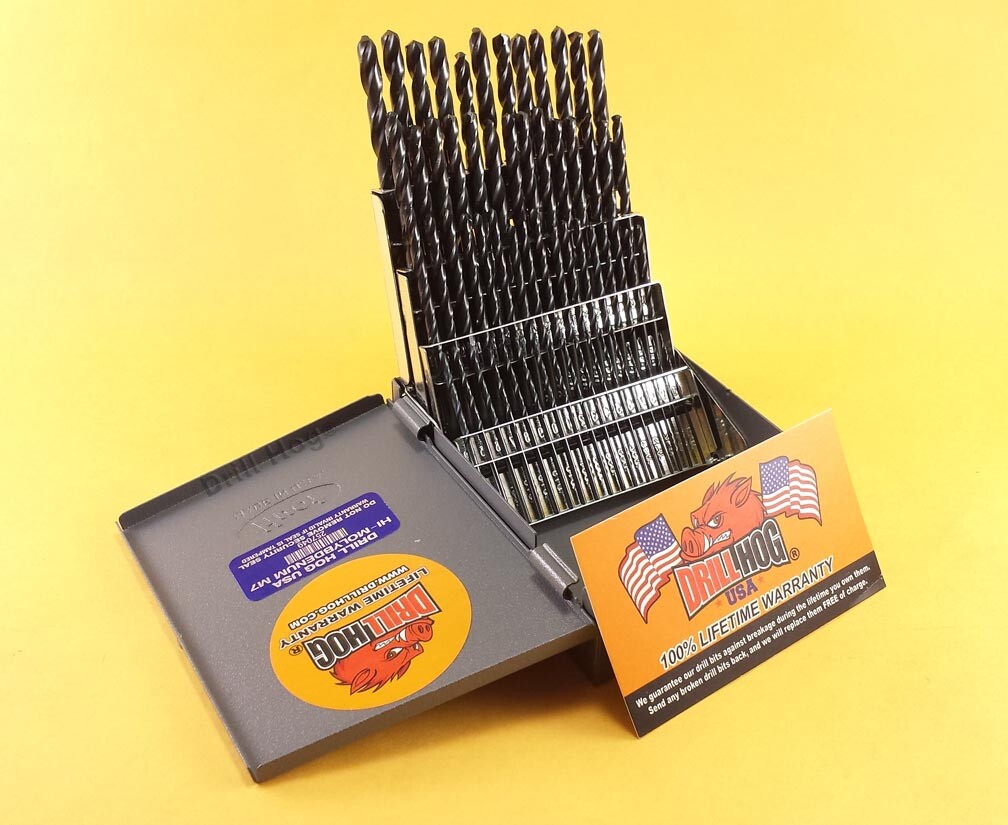 Drill Hog® 60 Pc NUMBER Bits Set Wire Gauge Drill Set Index M7 Lifetime Warranty