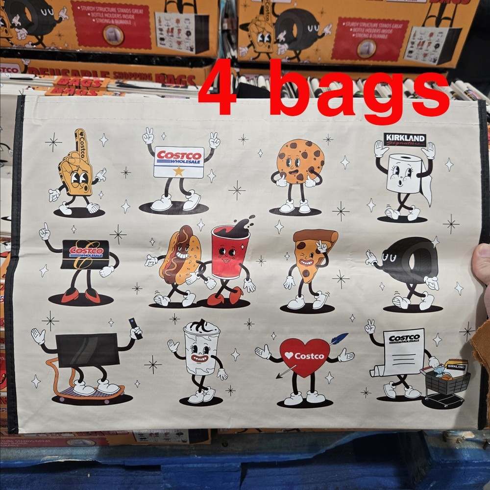 4 bags Costco Reusable Shopping Bags