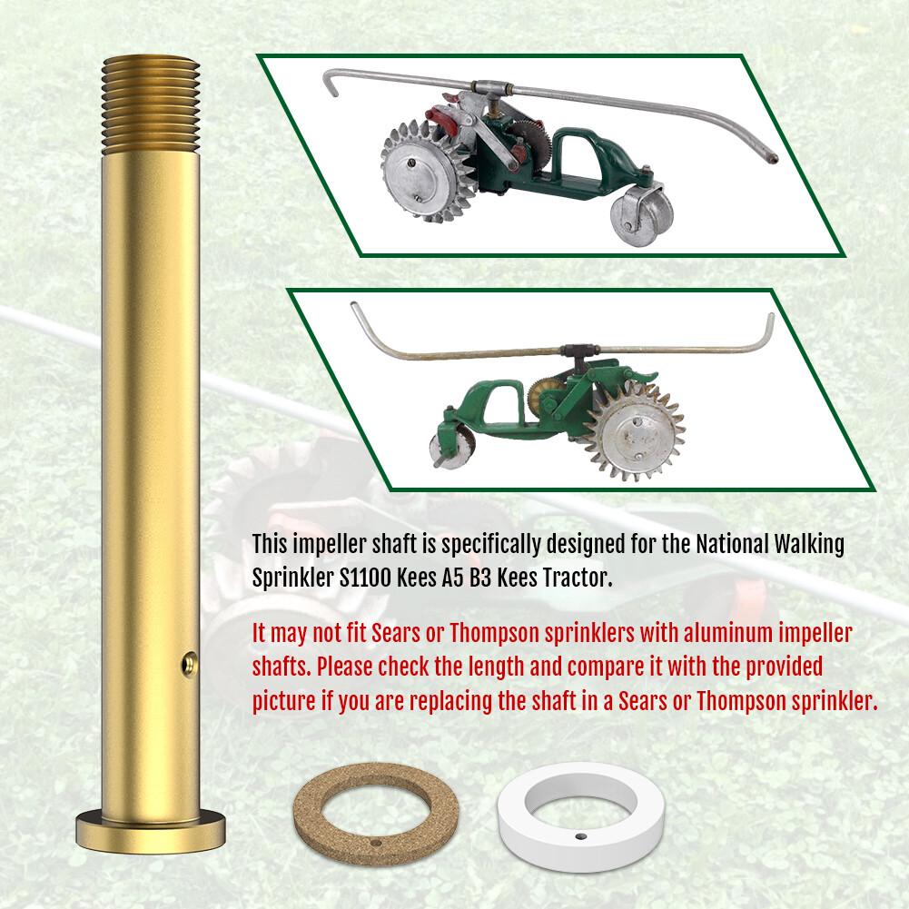 National Walking Sprinkler Impeller Shaft S1100 w/ Bearing,Gasket for Kees A5 B3