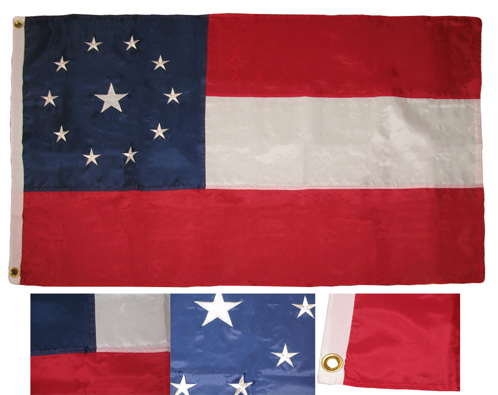 3×5 Embroidered Stars and Bars 11 Circle Sewn Nylon Flag 3’x5′ Double Sided