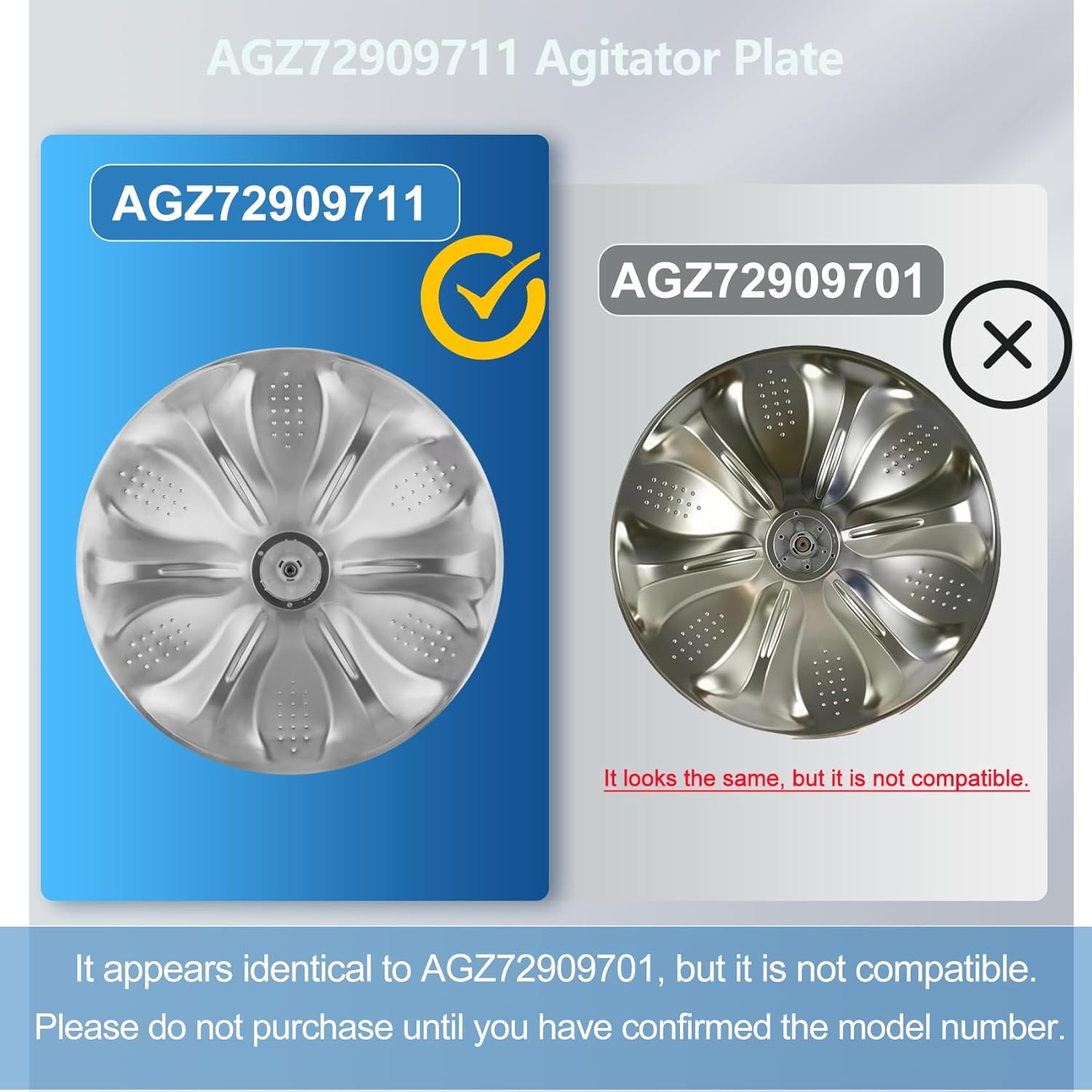 AGZ72909711 Agitator Plate without Washer Pulsator Cap Compatible with Lg Washer
