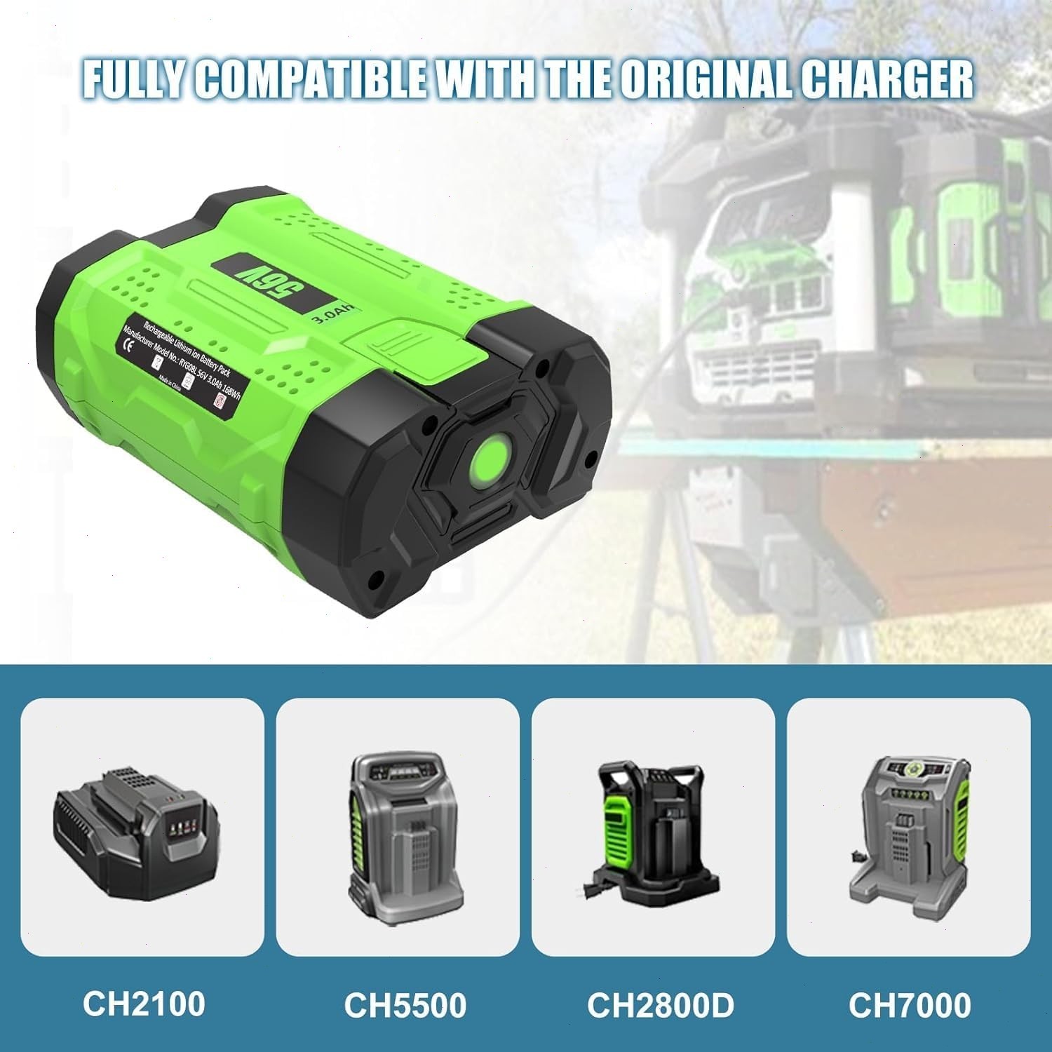 upgrade For EGO POWER+ BA1400T 56V 2.5 AH Battery w/ Fuel Gauge 56 Volt Power+