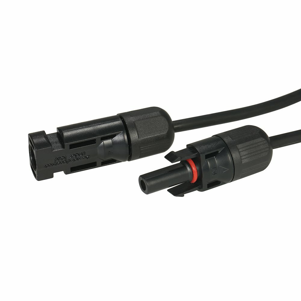 Black+Red 10 AWG Solar Panel Extension Cable Silicone Flexible Wire Connectors