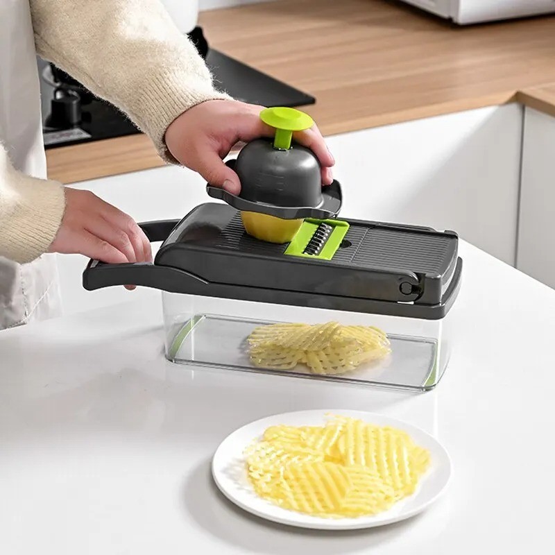 12-In-1 Vegetable Fruit Chopper Cutter Food Onion Veggie Dicer Slicer Kitchen
