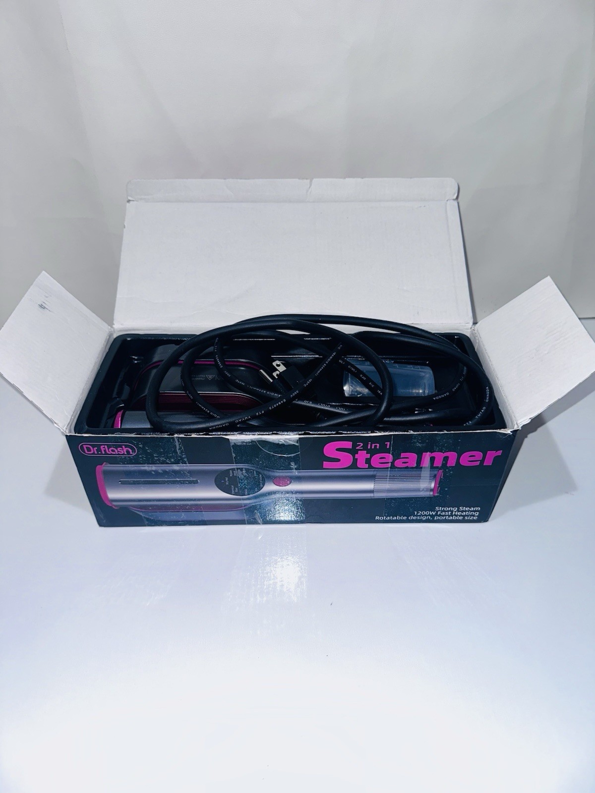 Dr Flash 2 in One Travel Garment Steamer.New Open Box.Strong Steam.Black LED