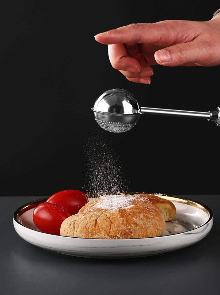 1 pc Stainless Steel One-Handed Flour Duster & Sugar Shaker for Baking