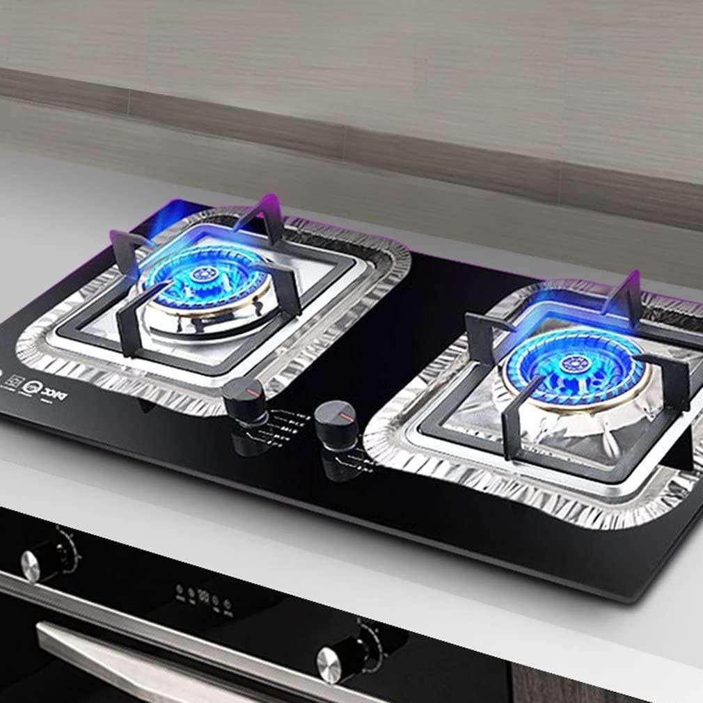 40Pcs Disposable Aluminum Foil Square Gas Stove Burner Liners Heavy Bib Cover US