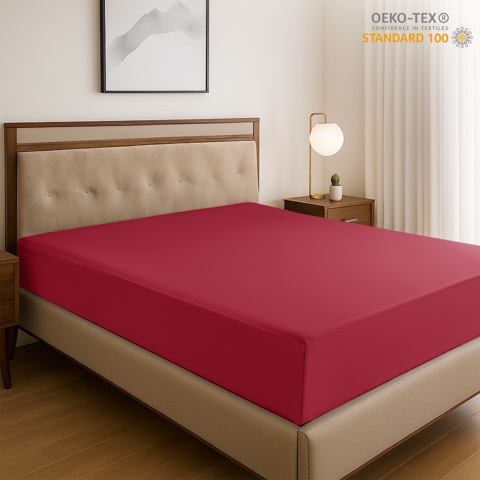 14” Deep Pocket Fitted Sheets 1800 Count Bed Sheets Brushed Fabric Fitted Sheet