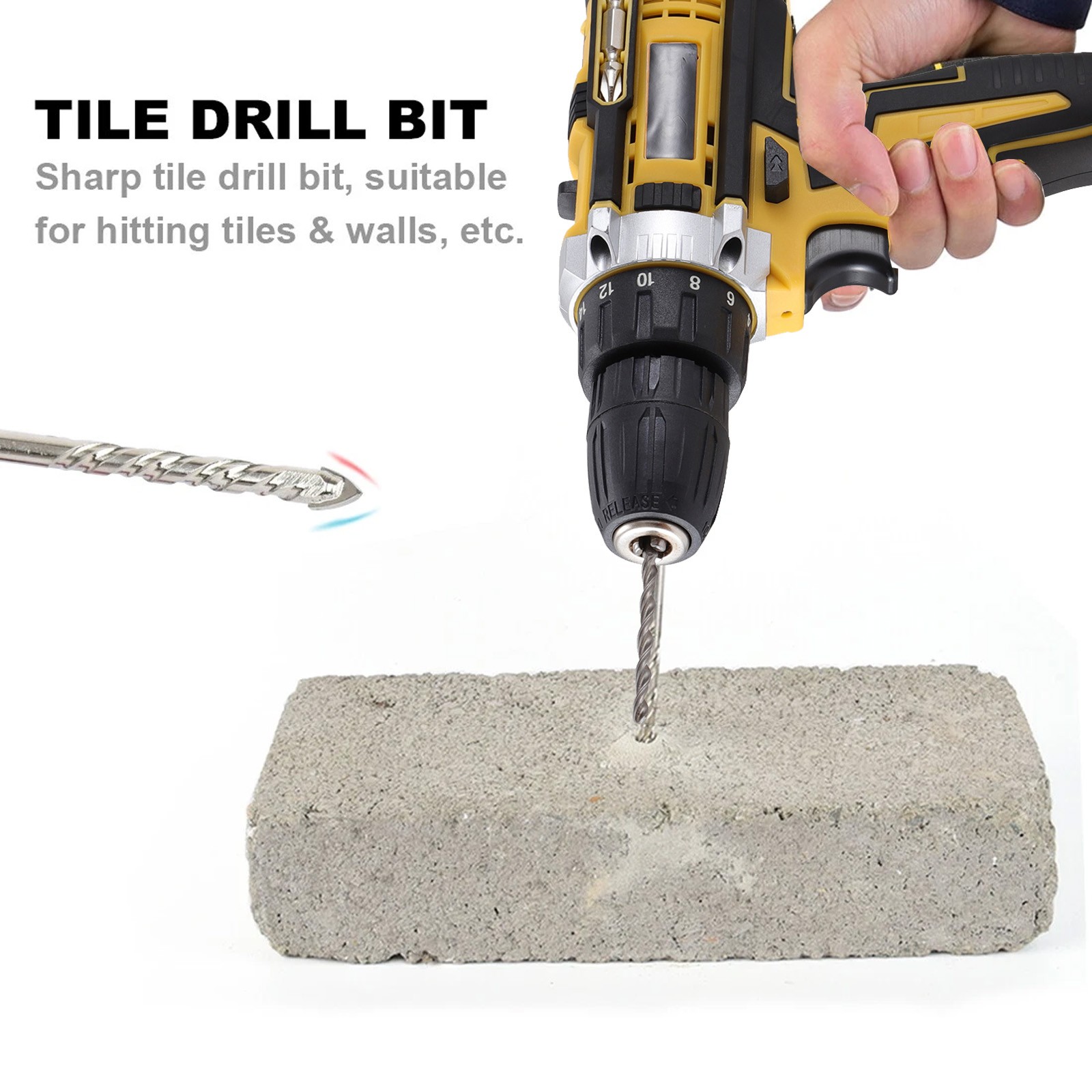 21-Volt Drill 2 Speed Electric Cordless Drill / Driver with Bits Set & Battery