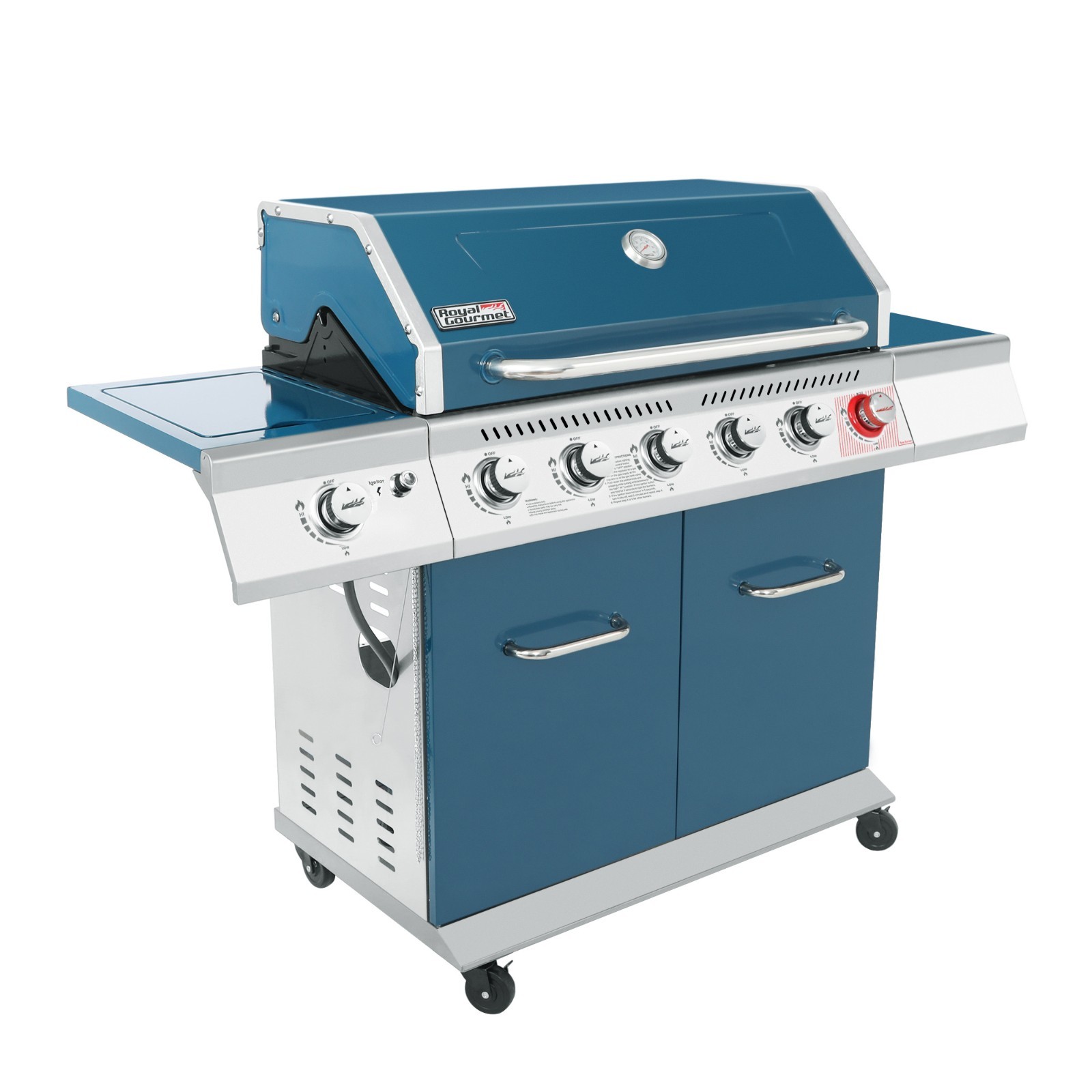 Royal Gourmet GA6402B 6-Burner BBQ Liquid Propane Gas Grill, 74,000 BTU, Blue