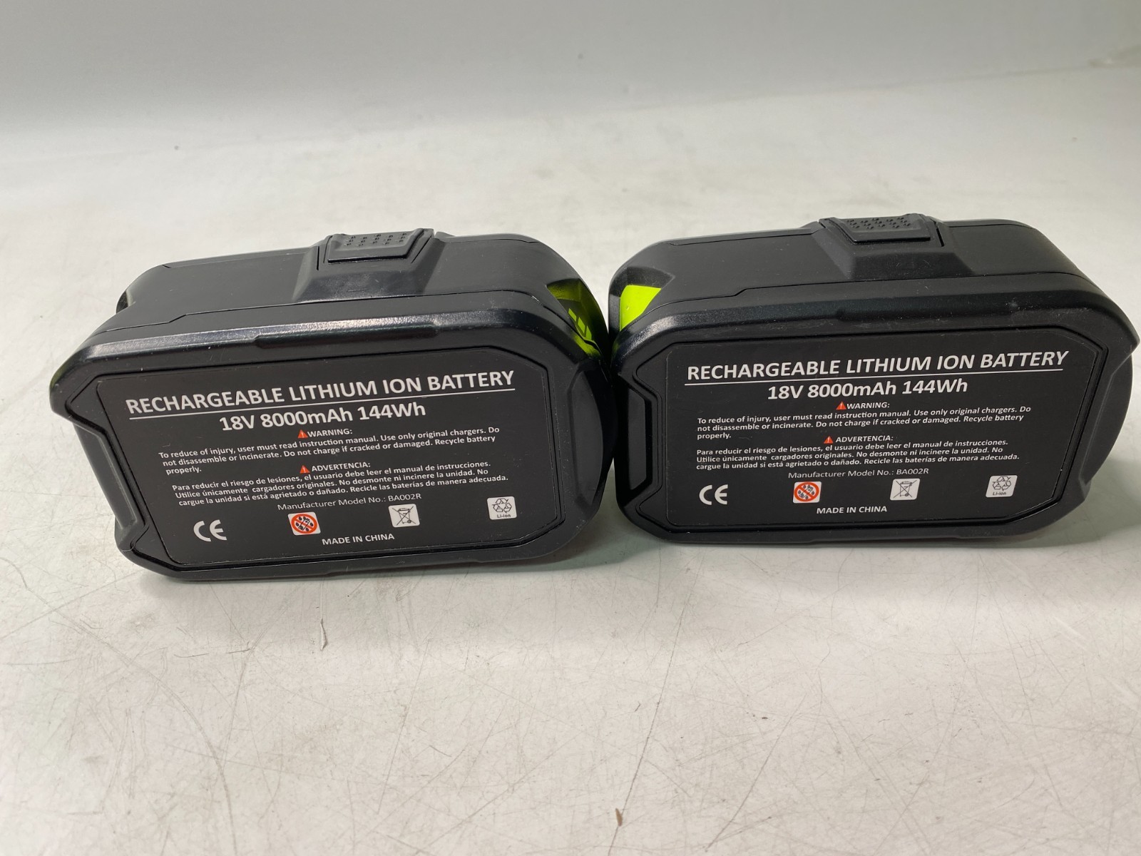 Lot of 2 8.0AH FOR Ryobi 18V Li-Ion Battery w/ Charger P102 P103 P105 P107 P108
