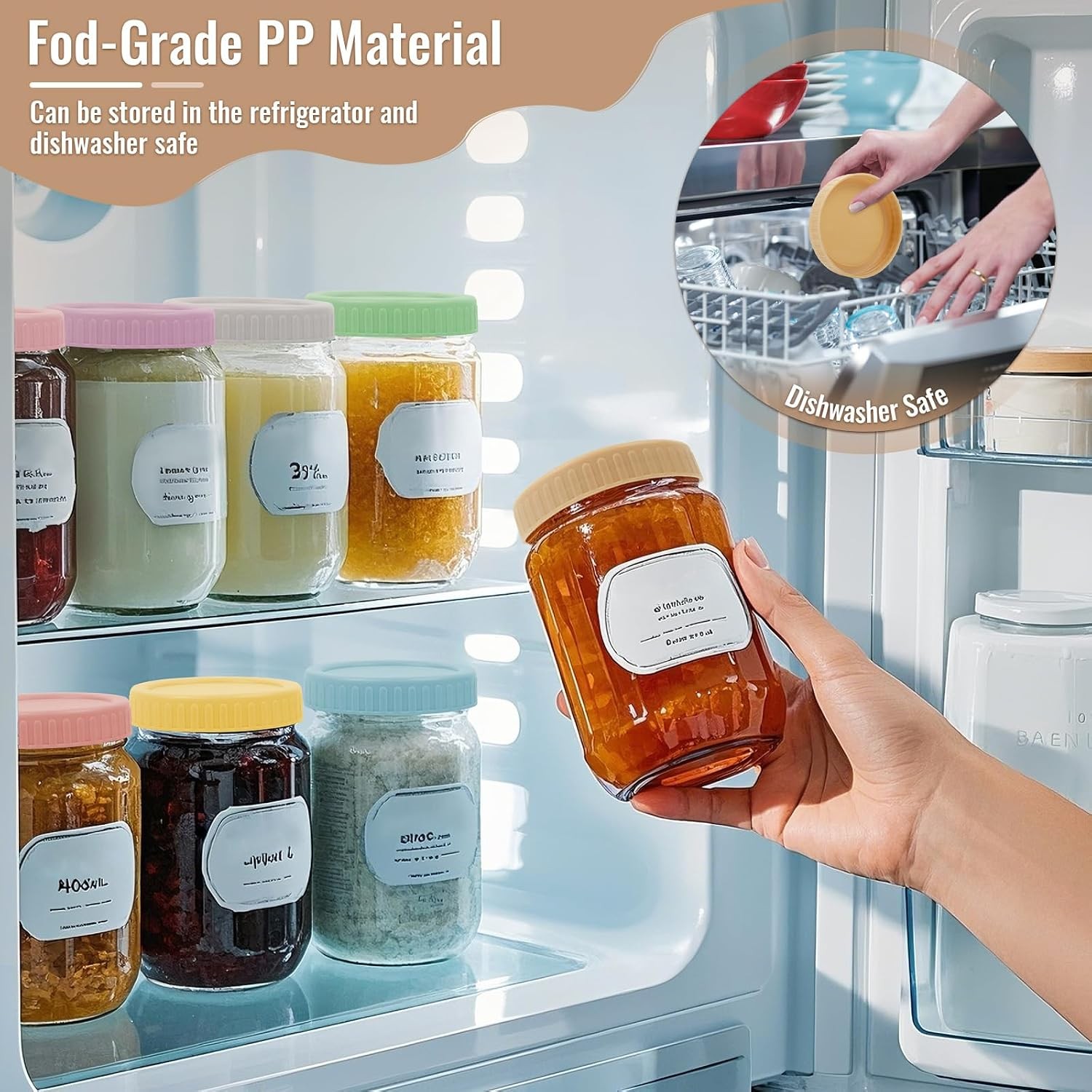 16 Pack Mason Jar Lids – 8 Wide Mouth & 8 Regular Mouth Jar Lids, Leak Proof
