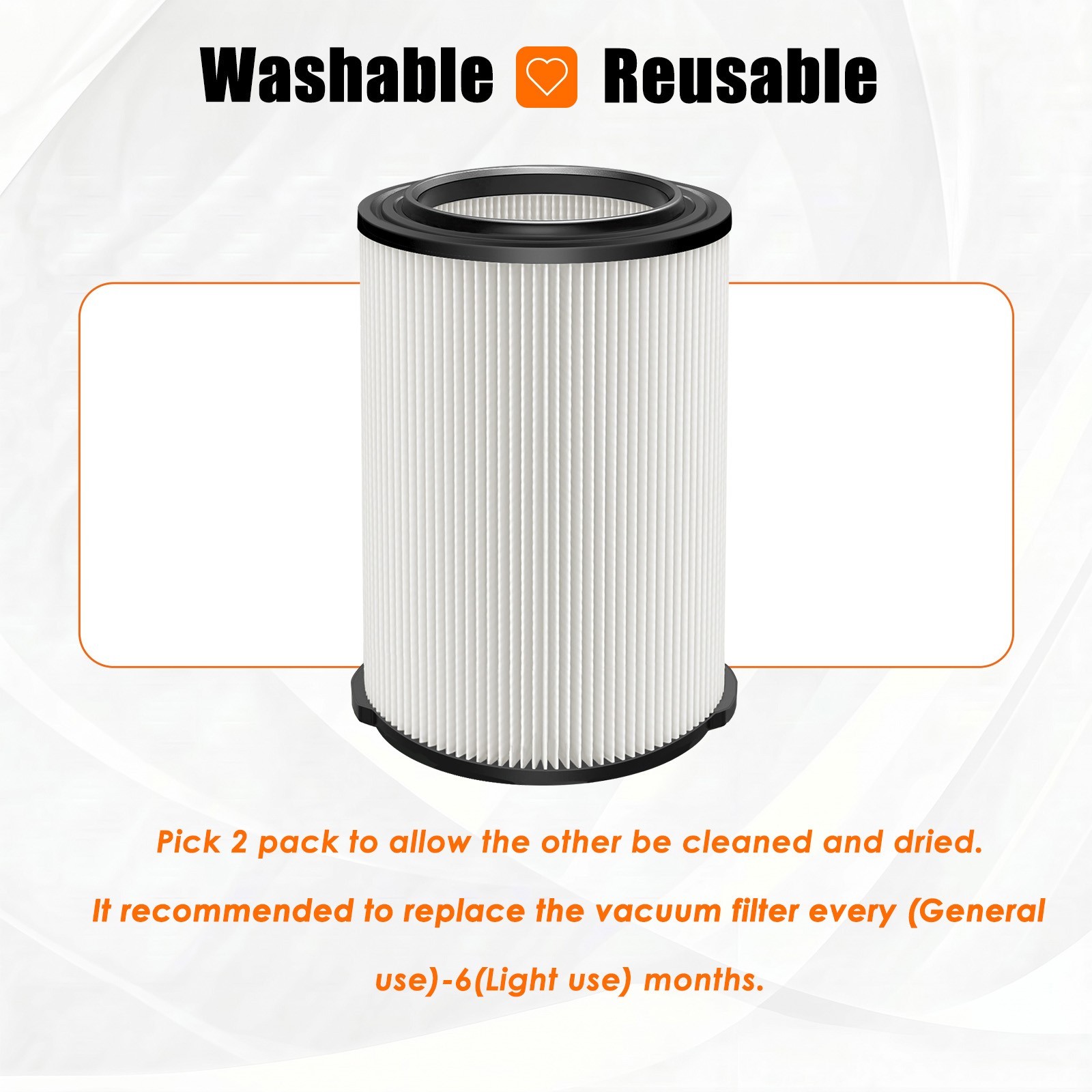 2pcs VF4000 Vacuum filter Replacement for RIDGID Shop Vac Wet/Dry Vacuum Garage
