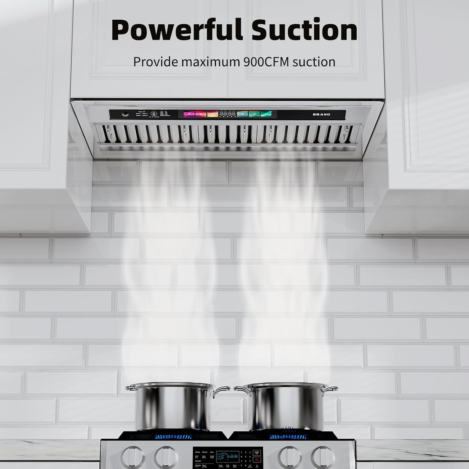 Insert Range Hood ‎Stainless Stee 900 CFM Built-in Kitchen Vent Convertible 30in