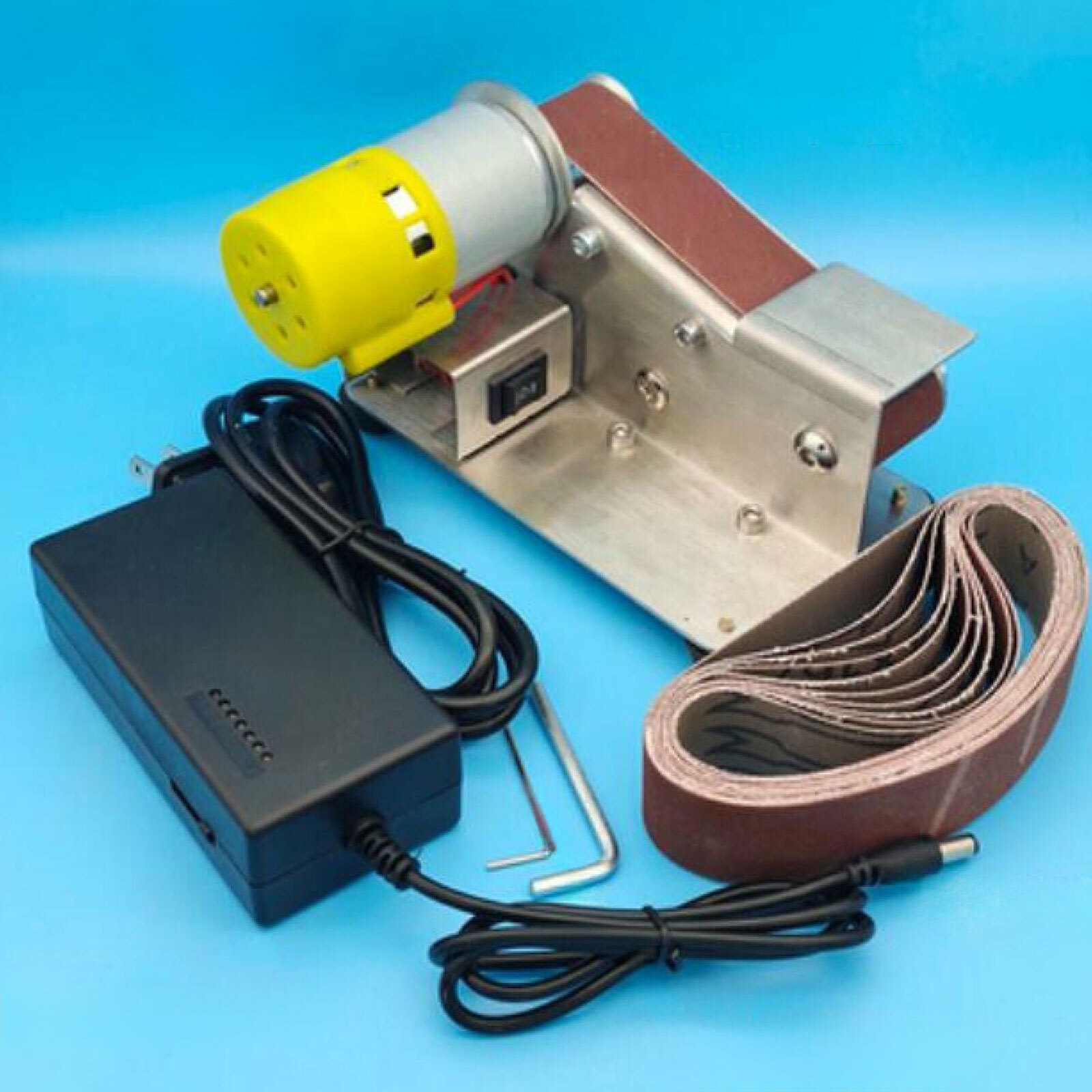 Mini Electric Grinder Belt Sander Polishing Grinding Knife DIY Sharpener Machine