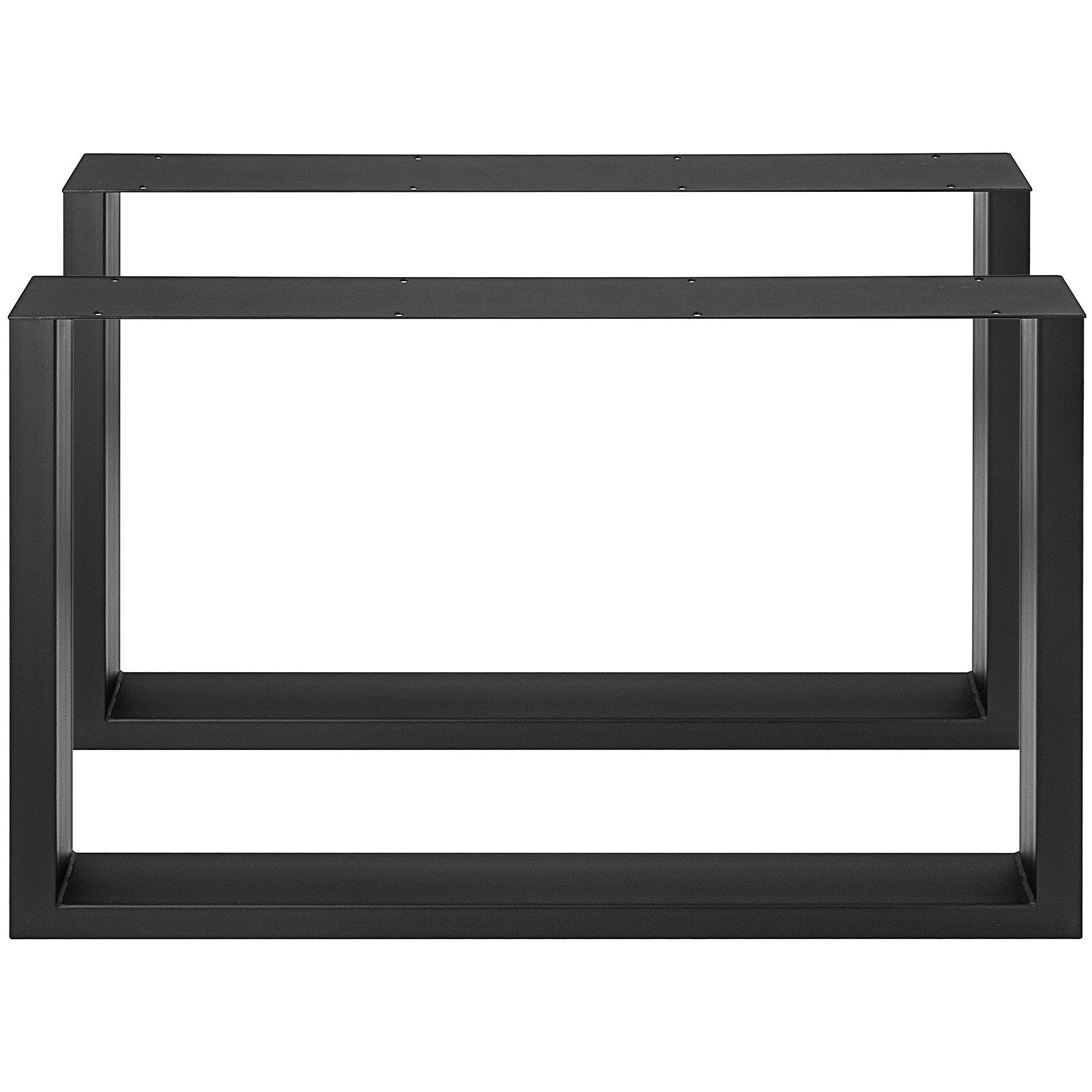 Heavy Duty Steel Table Legs 28x35in Black Square, Load Cap 1000kg & Easy Install