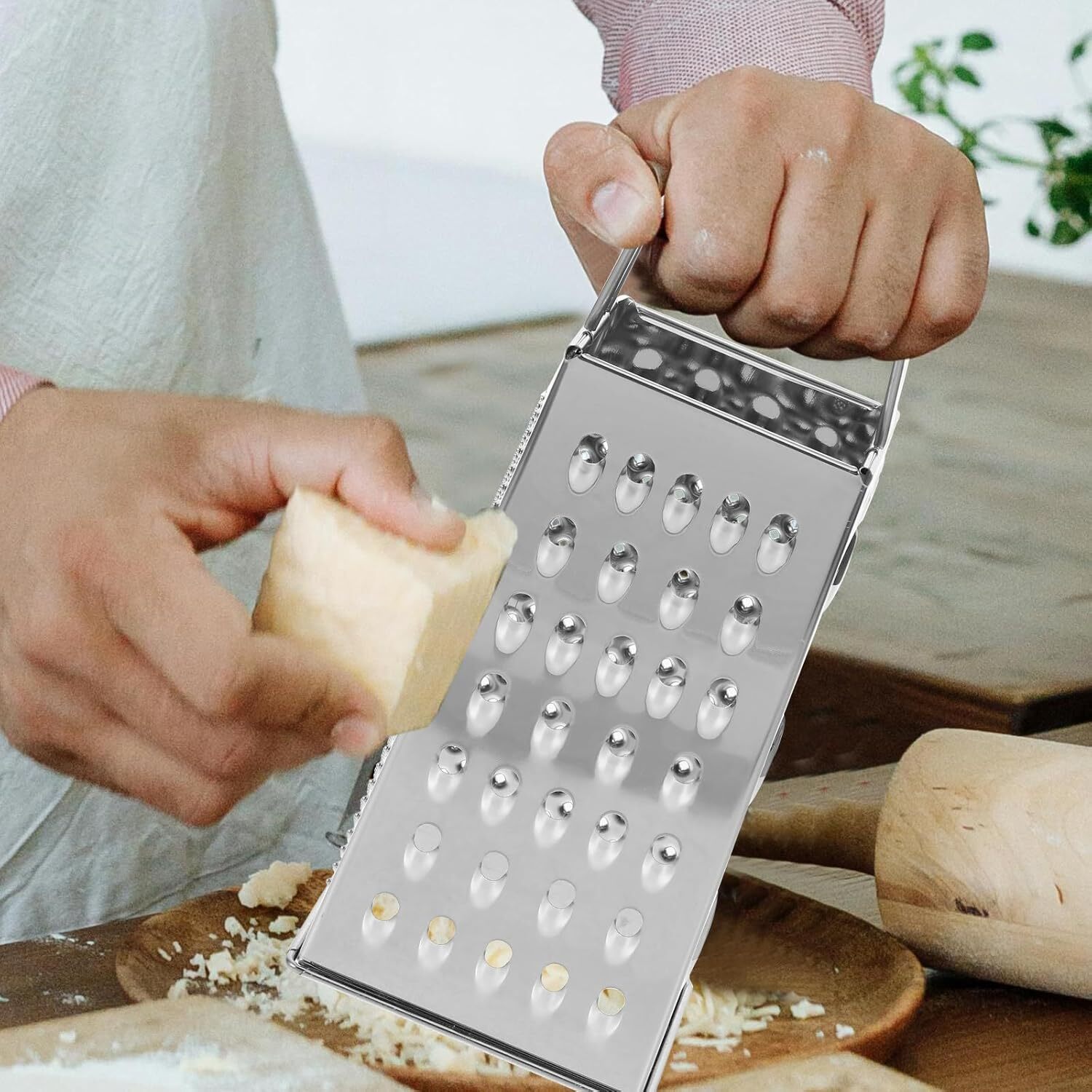 Kitchen Stainless Steel 4-Sided Box Food Grater Vegetable Cheese Slicer Shredder