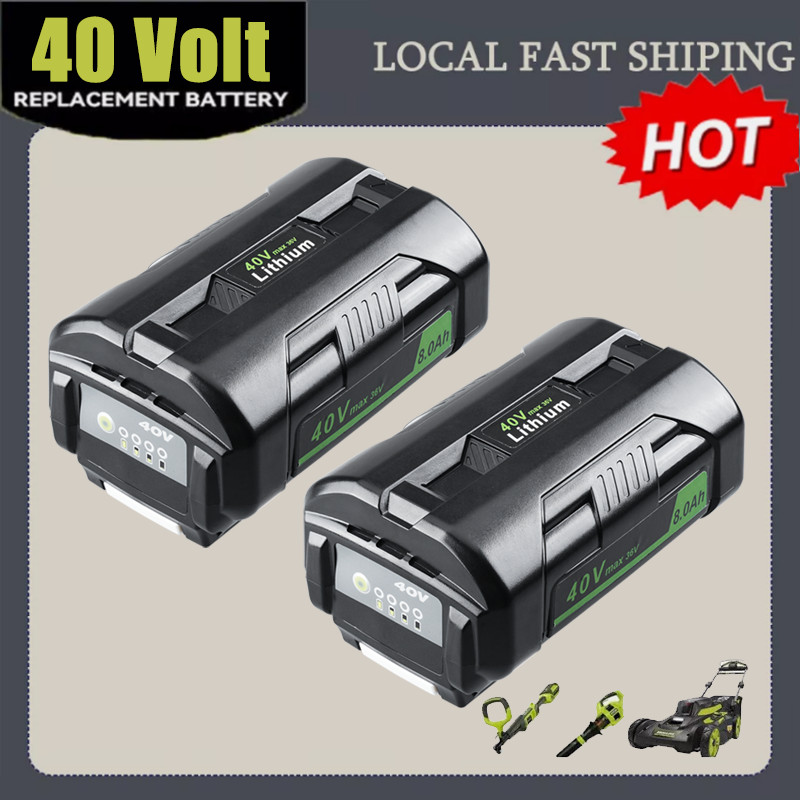 2PCS 8.0Ah 40V Battery For Ryobi 40Volt 8Ah High Capacity Lithium OP4050 OP40602