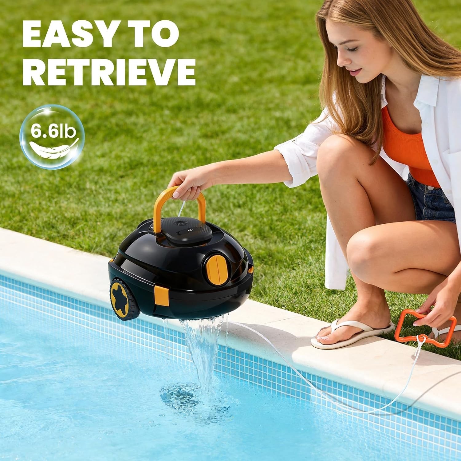 Portable Robotic Pool Cleaner – 2.2L Capacity with Advanced Filtration System