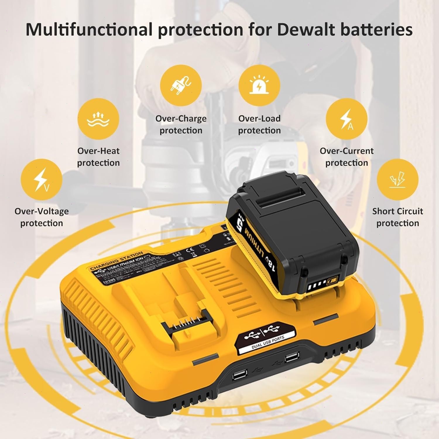 2Pack For DeWalt 20V 20 Volt Max XR 12.0AH Lithium Battery DCB206-2/Dual Charger