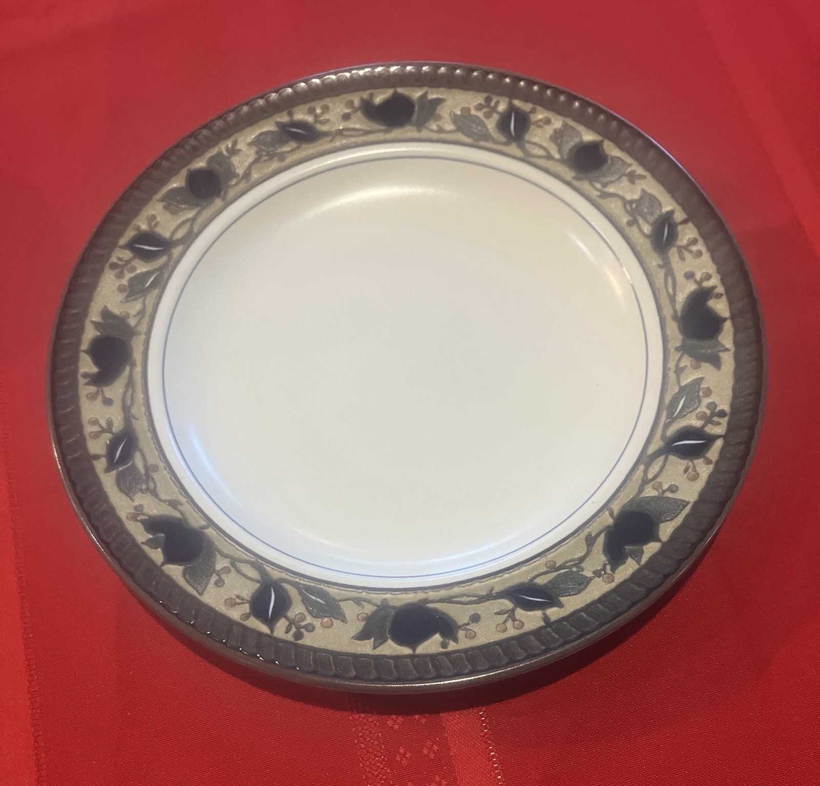 VTG Mikasa Intaglio Arabella Salad Plate 8 3/8” Blue Tulip Stoneware Malaysia