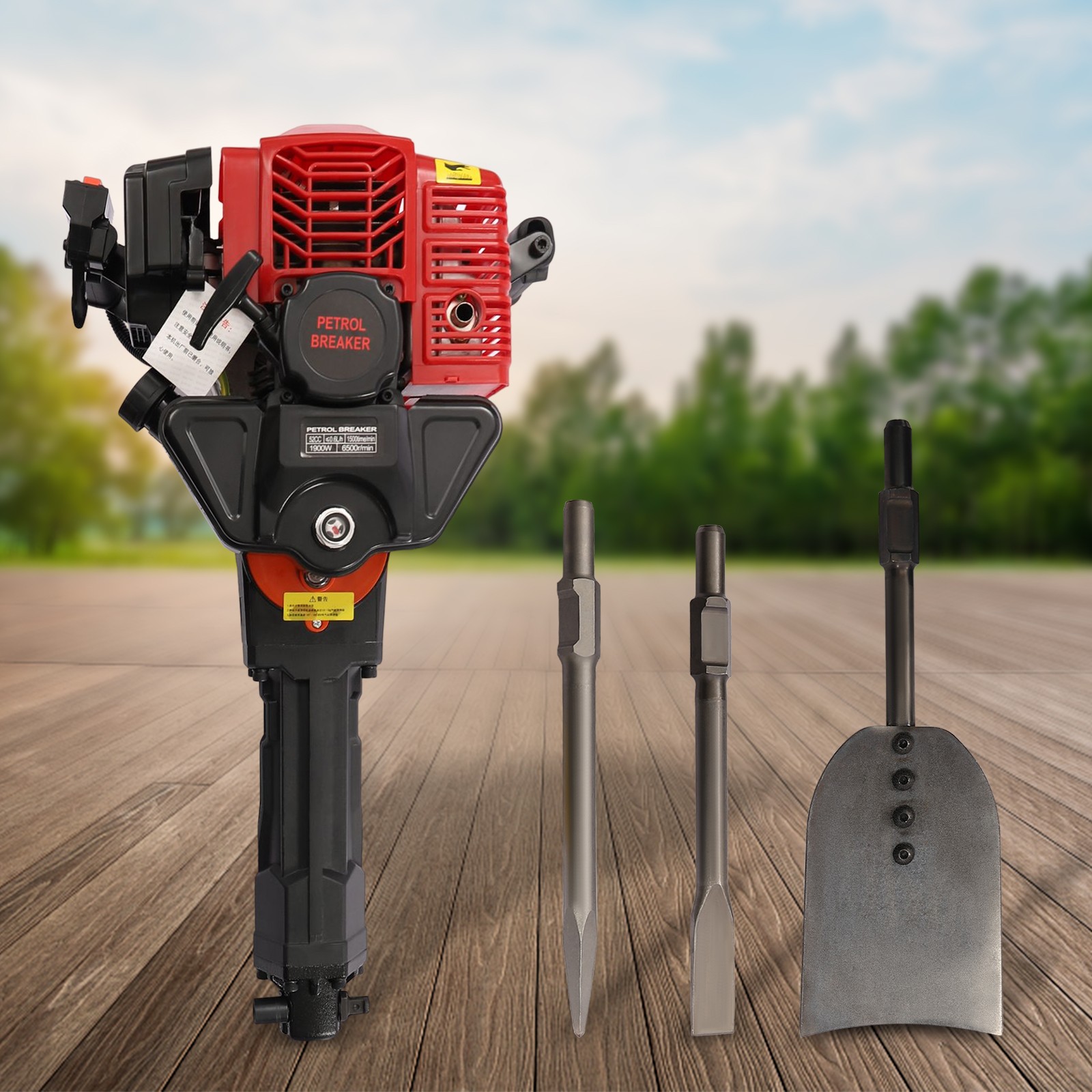 2 Stroke Gas Powered Excavator Garden Shovel Tree Digger Rock Drill Hammer 52CC