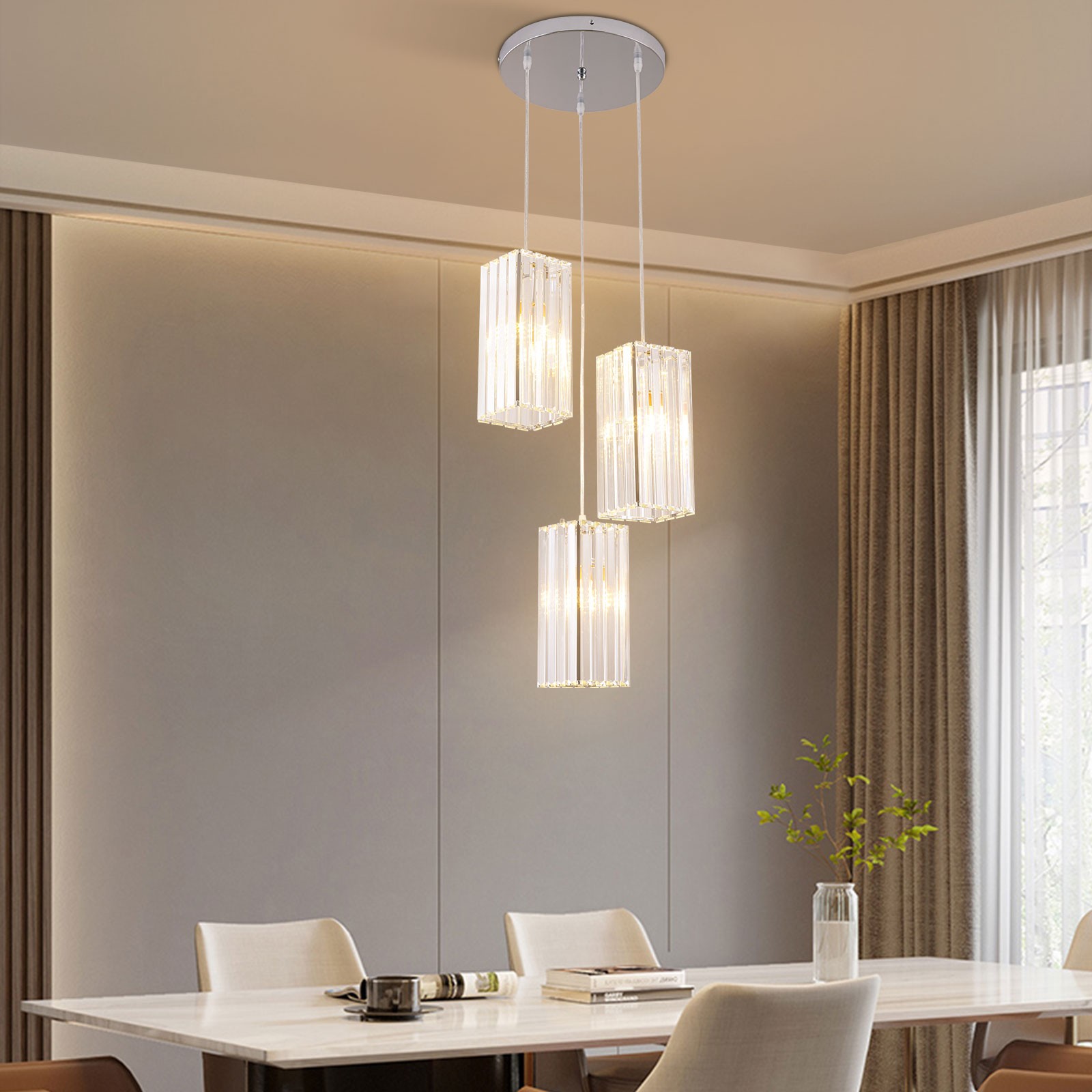 110V Ceiling Fixture 3-Light Chandelier Dining Room Ceiling Lamp Pendant Light