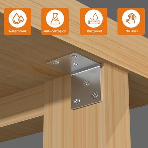 80Pcs Stainless Steel L Brackets 2in Corner Brace for Wood Furniture