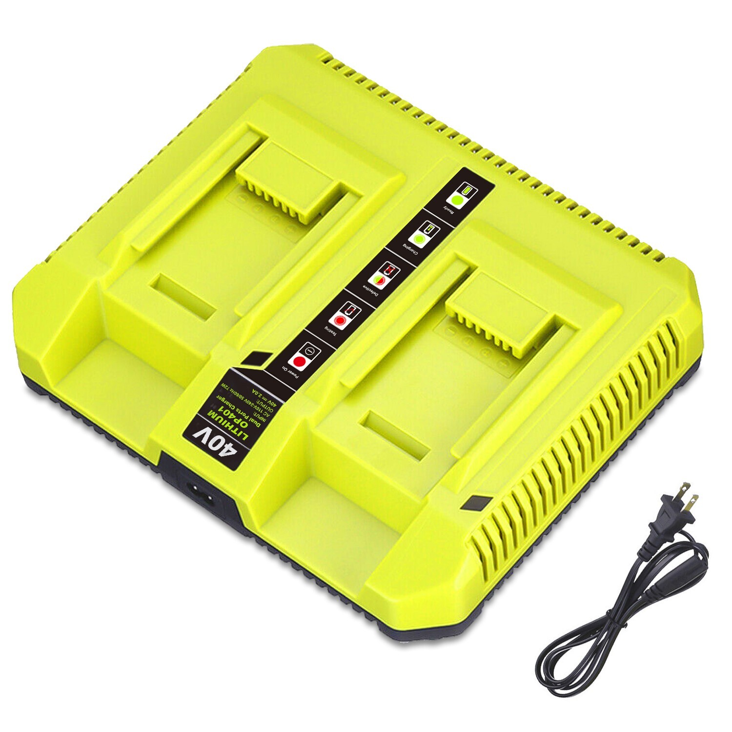 OP401 40V Dual Charger for Ryobi 40V 4.0Ah OP40404 OP4040 Battery Rapid Charger