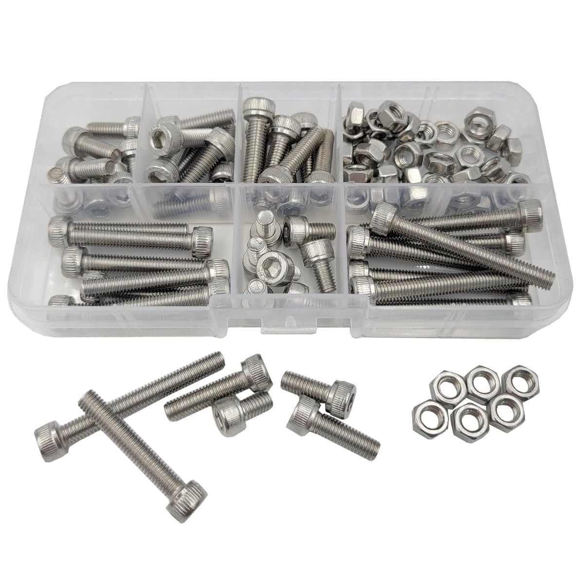 Hex Socket Head Cap Bolts Nuts Screws Assortment Set 304 M5 Kit