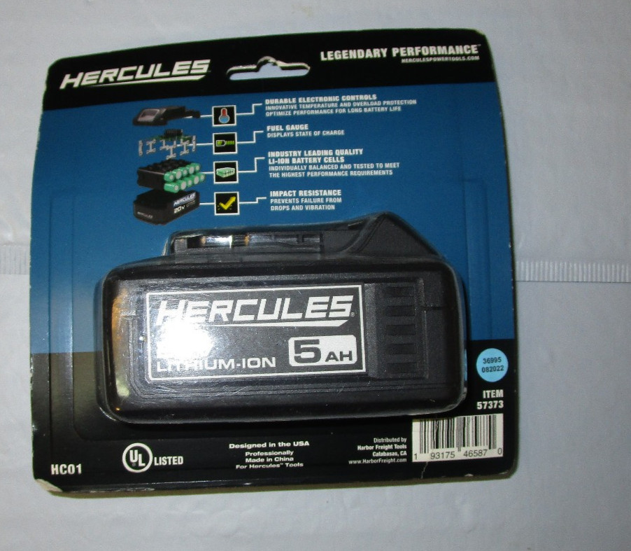 HERCULES 20V 5 Ah Extended Performance Lithium-Ion Power Tool Battery