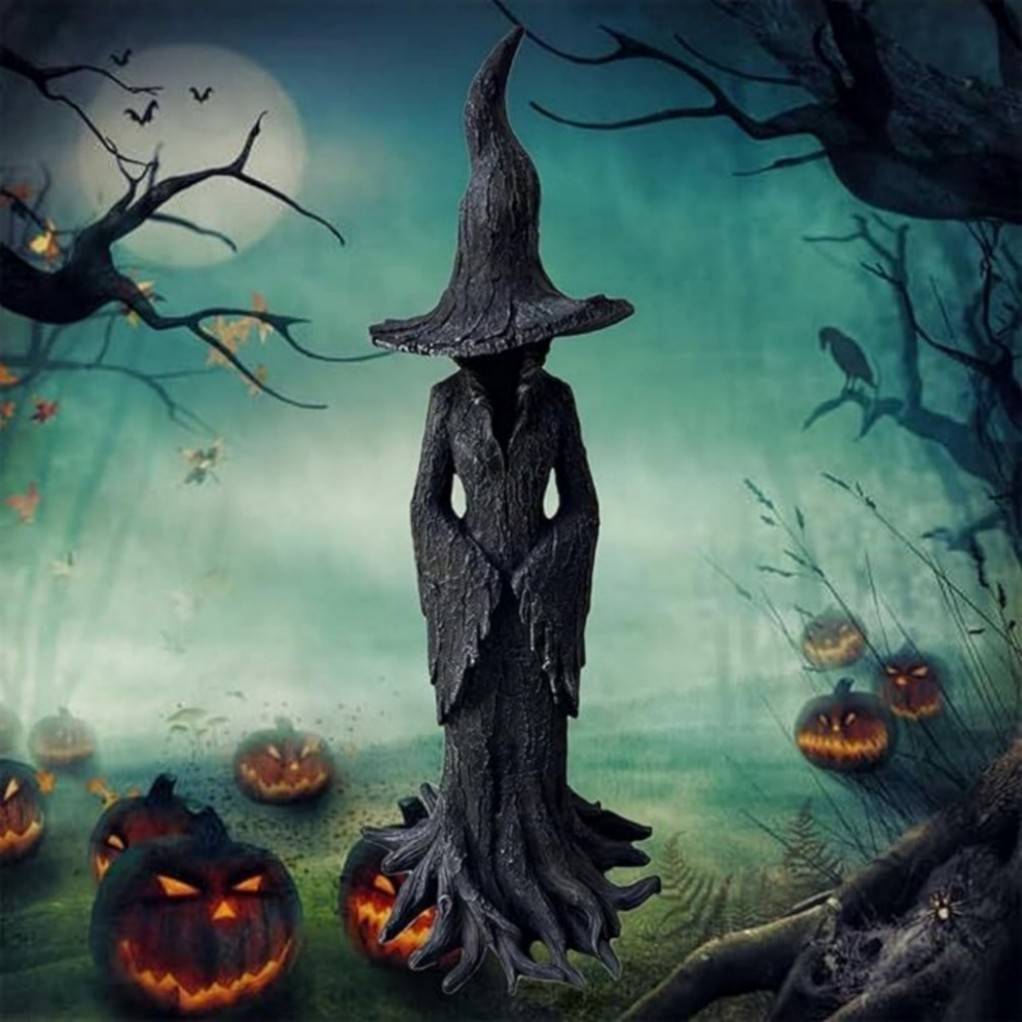 1 Pack Cracker Barrel Tree Witch Statue 2025 30 cm Halloween Decor – New in Box