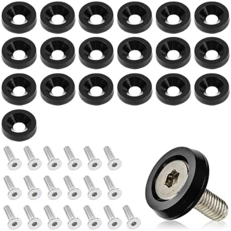 20PCS Aluminum Bumper Fender Washer Stainless Steel Bolts, Engine Bay Dress Up F