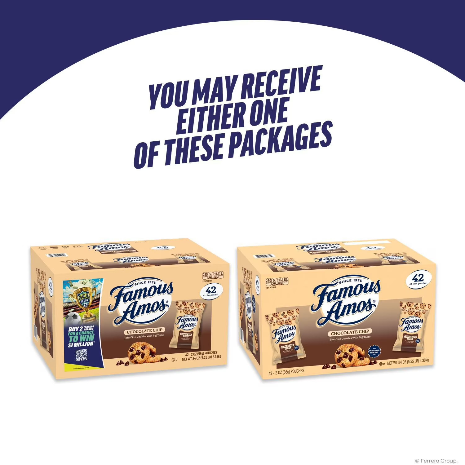 Famous Amos Chocolate Chip Cookies, 2 oz., 42 pk.