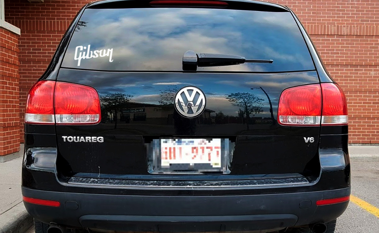 Gibson 7.5in vinyl decal / sticker for guitar case vehicle window | ANY COLOR!